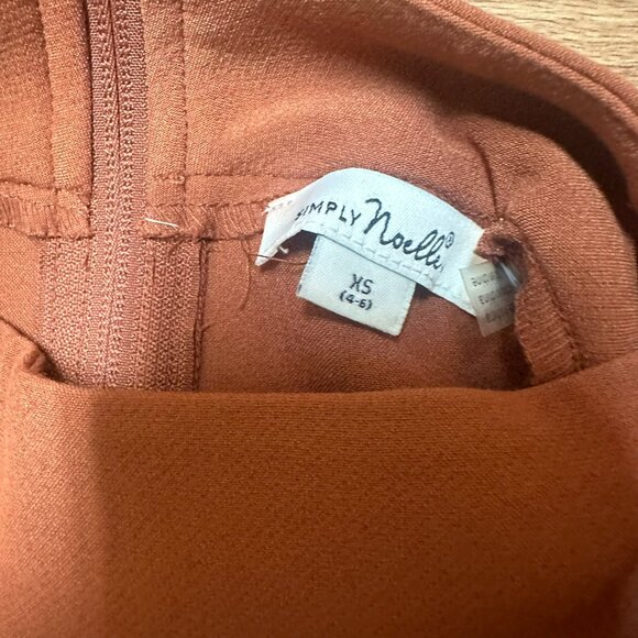 Simply Noelle - Women's Rust Orange High Neckline Sleeveless Dress - Size XS - Picture 3 of 7